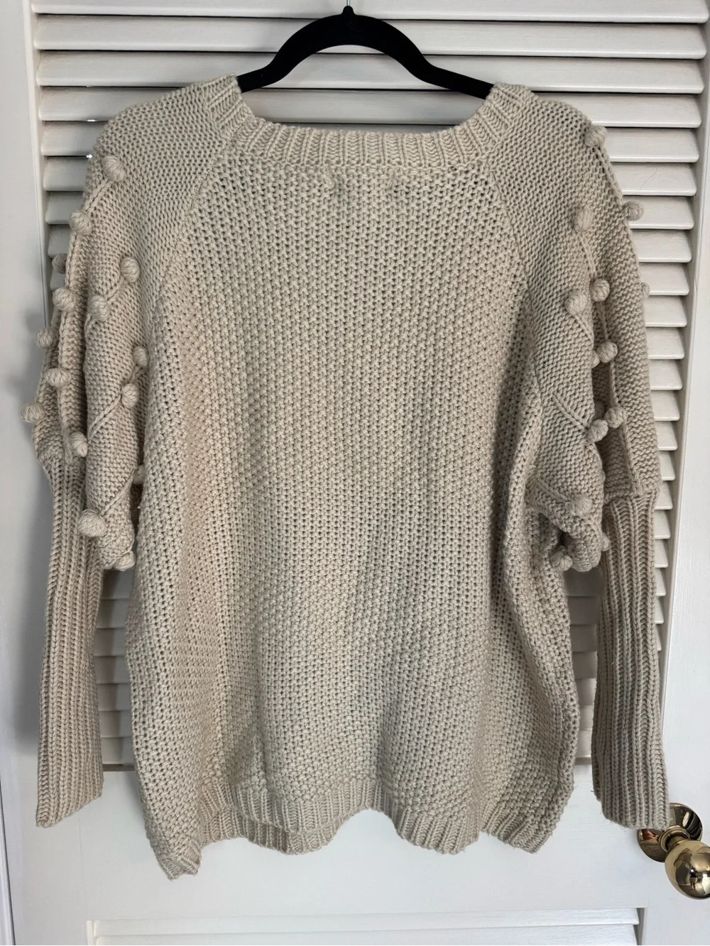 Ces Femme Neutral Pom-Pom Knit Sweater